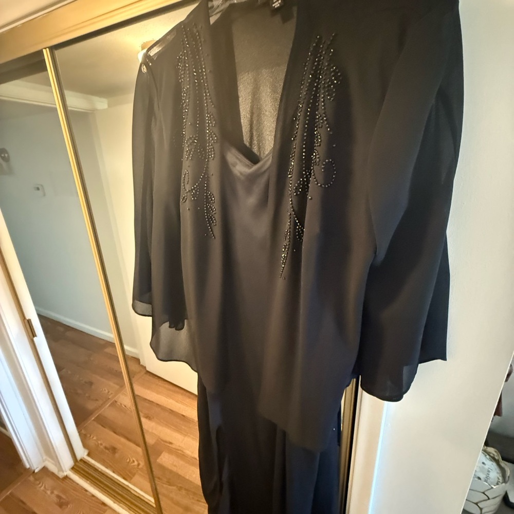 R&M Richards Black Beaded Dress